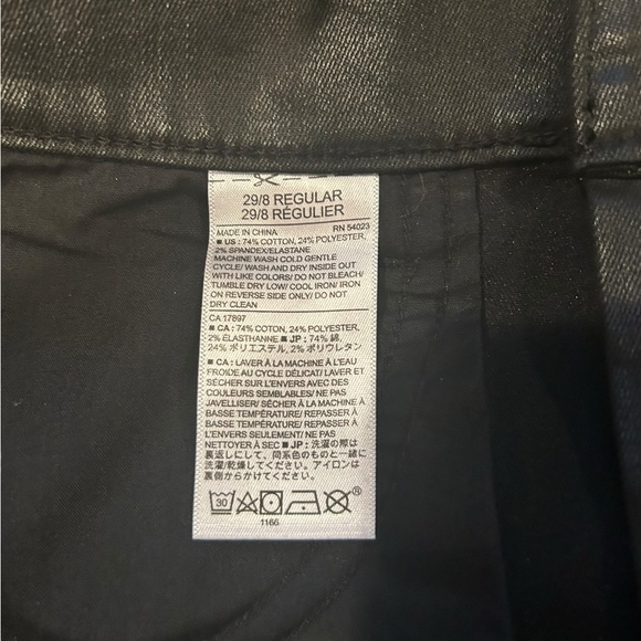 Banana Republic Mid- Rise Skinny stretch Coated Jean Size 29/8R Black - Picture 3 of 9
